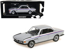 1973 BMW 3.0 CSL Silver Metallic with Red and Blue Stripes Limited Edition to picture