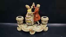 Vintage German Porcelain Candle Holder, Dancing Couple picture