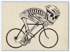 c1990's Bicyclist Skeleton From Day Of The Dead Boulder Colorado CO Postcard picture