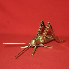 Vintage Solid Brass Cricket Grasshopper Insect Sculpture Paperweight Home Decor picture