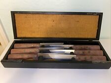 Vintage Abercrombie & Fitch By Sabatier Jeune France 6 Piece Knife Set And Case picture