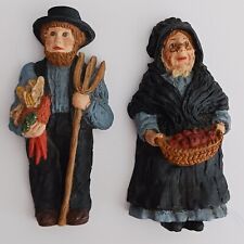 1985 Vintage June McKenna Collectibles Amish Farmer and Wife Figurines Mr  Mrs picture