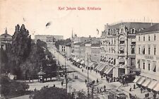 Karl Johans Gate Christiania Oslo Downtown Main Street Hotel Vtg Postcard C29 picture