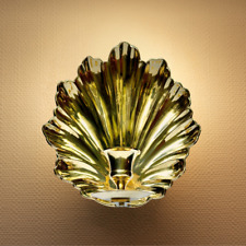 VINTAGE  Brass Seashell Wall Sconce Candle Sconce Hollywood Regency picture