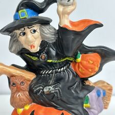 Vintage Halloween Ceramic Witch on Pumpkin picture