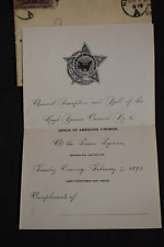 1893 ORDER of AMERICAN FIREMEN (OAF) Letter - Tarrytown NY picture