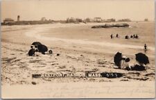 1910 WESTPORT HARBOR Massachusetts RPPC Real Photo Postcard Beach / Shore Scene picture