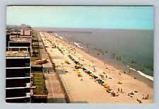 Virginia Beach VA, Aerial View Bathers On Beach, Virginia Vintage Postcard picture