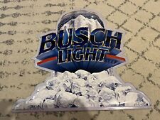 Vintage 1990 Busch Light Beer Embossed Metal Tin Tacker Beer Sign 23”x22” RARE picture
