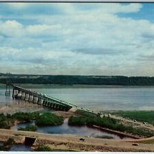 c1950s Quebec Canada Island of Orleans Bridge Busy Hwy Car Emile Kirouac PC A233 picture