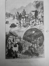 1889 Explorer Martin + Free Delivery Oriental Hunting Bear 3 Newspapers Antique picture