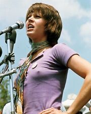 Jane Fonda activist 1971 speaking at anti Vietnam war rally 8x10 real photo picture