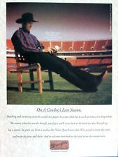 Nolan Ryan Vintage Wrangler Cowboys Last Stand Original 1993 Print Ad 8.5 x 11