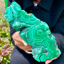 1.18LB Natural Green Malachite Crystal Flaky Pattern Ore Specimen Quartz Healing picture