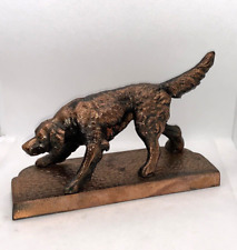 Antique Hunting Dog Sculpture Masson Style Cast iron Copper Vintage 5.5”/14cm picture