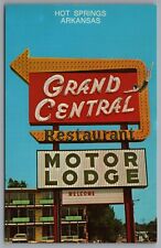 Hot Springs AR Grand Central Restaurant Motor Lodge c1970s Postcard picture