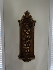 Syroco Vintage 70s Wall Hanging Fruit Cornucopia Pomegranate Gilt Gold 7304 picture