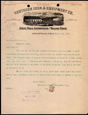 1907 Atlanta Ga - Southern Iron & Equipment Co - Locomotives - Letter Head Bill picture