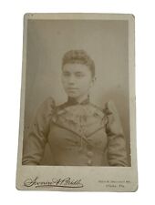 Antique Studio Portrait Cabinet Card Young Woman Phiadelphia PA picture