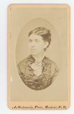 Antique CDV Circa 1870s Lovely Older Woman Victorian Era Dress Rondout, NY picture