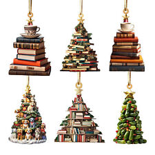 Custom Books Stack Titles Christmas Ornament, Gift for Reading Book Lovers*2 picture