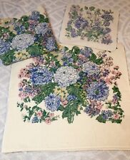 Vintage 1980s Springmaid 3 Piece Set Multicolor ￼Floral Bouquet ￼￼2 BATH Towels picture