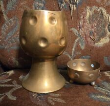 Vintage Chase Copper Arts & Crafts Style  Goblet Chalice W Small 3 Footed Dish picture