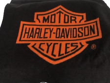 Biederlack Harley Davidson Blanket Throw  Blanket, Orange /Black USA Vintage picture