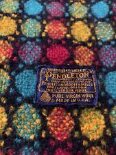 ❤️Vintage Pendleton 100% Wool Blanket Rainbow Color Window Pane Design 57”X66” picture
