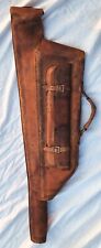 Rare Antique Vtg Hercules Western Rifle Shotgun Tooled Leather Saddle Scabbard  picture