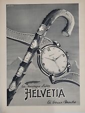 Helvetia Watch Print Advertising 1947 Du Swiss Luxury Precision French Davos picture