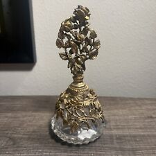 Vintage Matson Perfume Bottle Filigree Floral Gold Brass Ormolu and Crystal picture