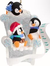 Used Hallmark Keepsake Ornament 2023 Long Letter to Santa Christmas Penguins picture