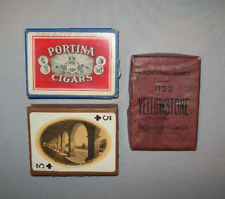 Old Antique Vtg C 1900s Lot Three Empty Playing Cards Boxes Yellowstone RR Cigar picture