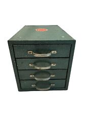 Vintage WARDS Master Quality 4 Drawer Metal Tool Box Small Parts Storage Green picture