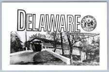 1950's RPPC DELAWARE SMITH'S COVERED BRIDGE GRANOGUE DE STATE SEAL KODAK picture