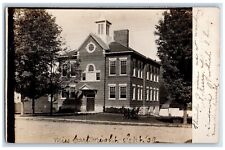 1909 Union School Building Scene Street Allentown NY RPPC Photo Antique Postcard picture