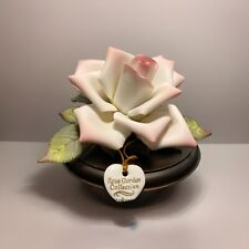 Vtg. ROSE OF PEACE Porcelain Pink And White Rose Figurine By Romans Inc. NIB picture