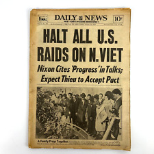 Vintage New York Daily News HALT ALL US RAIDS ON NORTH VIETNAM January 16, 1973 picture