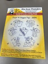 Vintage Aunt Martha's Hot Iron Transfer Embroidery 3994 Fruit ‘N veggie Pup NEW picture