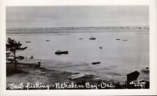Crab Fishing Nehalem Bay Oregon RPPC Postcard white border c. 1950s picture