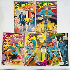 SUPERMAN #198, 201, 203, 208, 209 Silver Age DC Comics Lot Neal Adams Nice picture