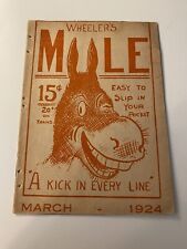 Vintage Wheeler's Mule Joke Booklet - 1924 picture
