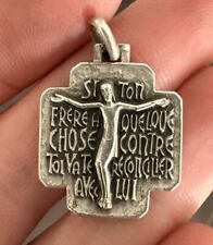 Pax necklace vintage French Jesus religious pendant medal picture