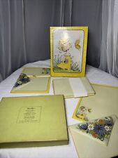 Vintage Stationary Box Set Montag’s Yellow Girl Daisy Daisies Flower Butterfly picture