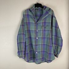 Vintage Plaid Button Up Shirt With Hoodie  picture