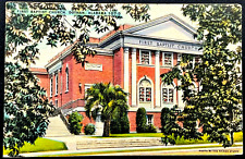 DOTHAN ALABAMA First Baptist Church 1944 Postmarked Linen Postcard Picture Card picture