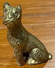 Small Gold Metal (Brass ?) Antique or Vintage Sitting Boston or Bull Terrier  picture