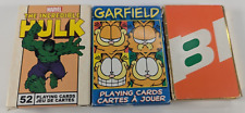 Playing card Decks Lot of 3 Incredible hulk, Garfield, Braniff picture