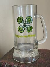 HTF Walt Disney World Polynesian Village Resort Tiki Beer Mug Glass Handle Clear picture